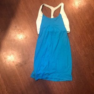 lululemon athletica Blue and White Tank Top